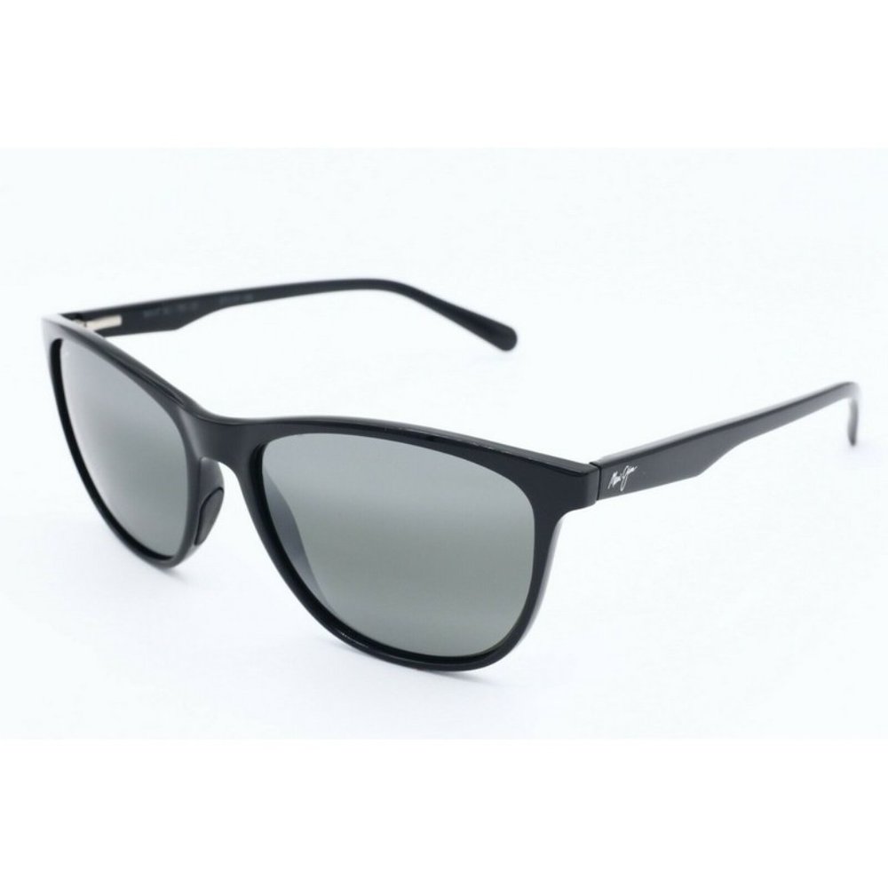 Maui Jim Sugar Cane MJ 783-02 Square Black Sunglasses Gray Polarized Lenses (A)